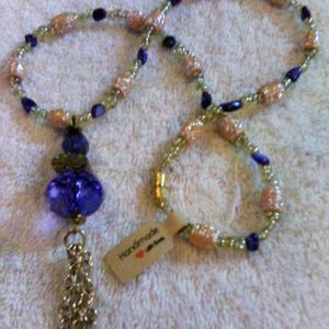 Antique gold chain and barrel necklace.